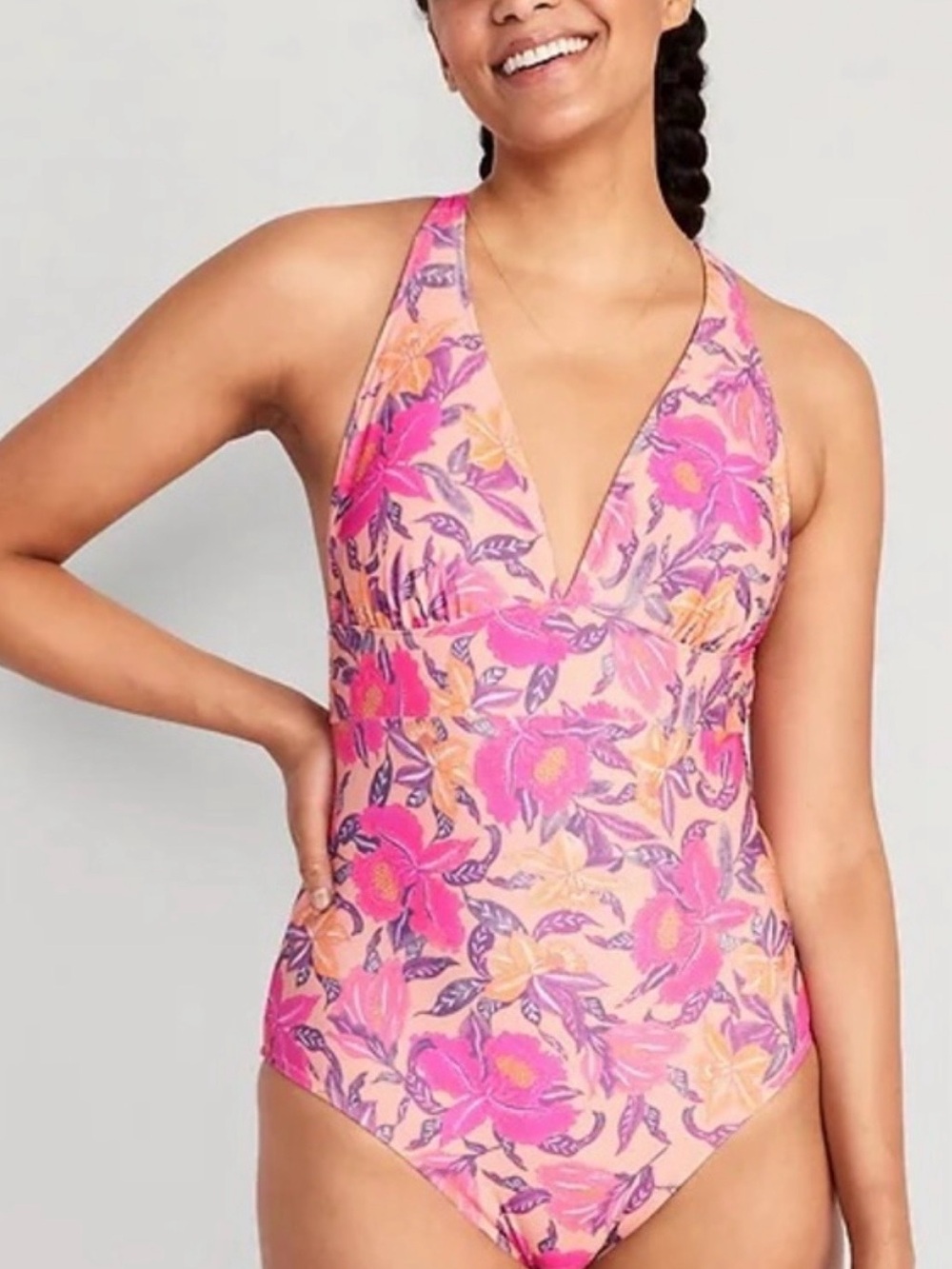 Old Navy Pink Floral One-Piece Swimsuit